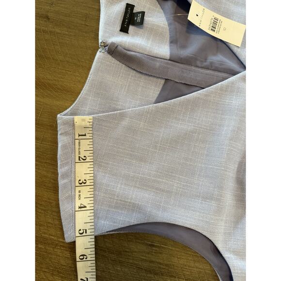 NWT Ann Taylor Blue Textured Stretch Side Tuck Wrap Sheath Dress Size 10 $159 - Picture 8 of 15